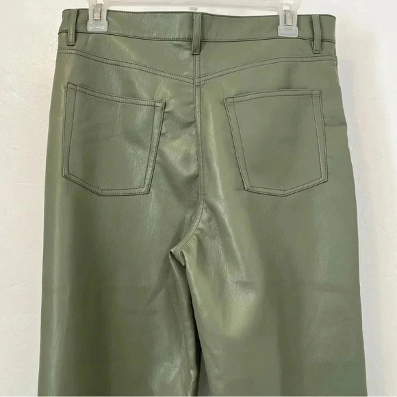 ARITZIA WILFRED MEILNA CROPPED VEGAN LEATHER PANT SAGE GREEN SZ 10 - Picture 6 of 11